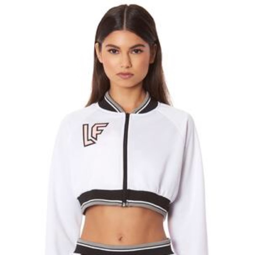Starter Crop Track Jacket W/ Pink LF Screen Print